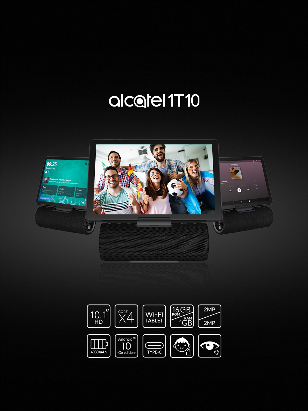 Compatible with Alcatel 1T 10 & Alcatel 1T 7 DURAGADGET Lightweight Black & Red Supreme Comfort Over-Ear Headphones